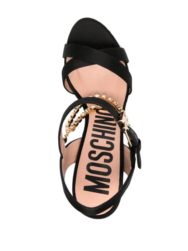 【Moschino】30mmレザーミュール Moschino Men's Calfskin Leather Logo Mules | Neiman Marcus