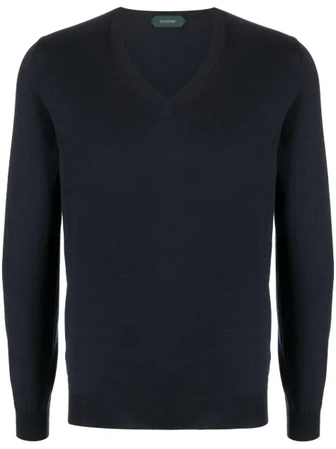 Zanone ribbed V-neck sweater