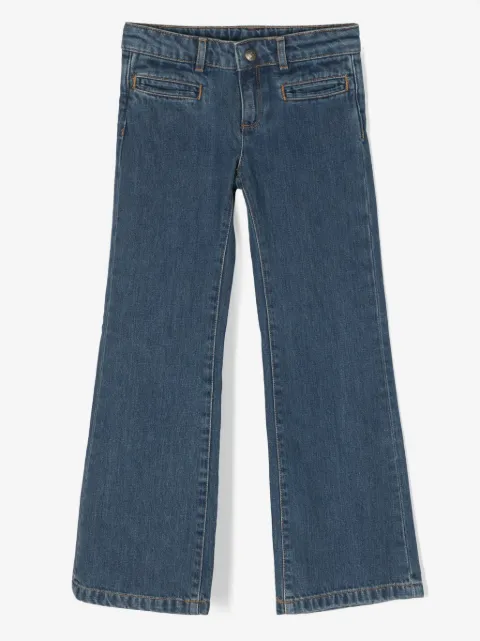 Bonpoint low-rise straight-leg cotton jeans