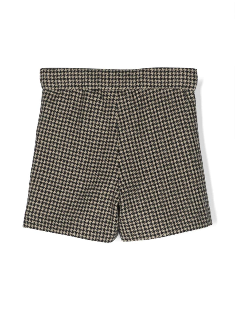 Bonpoint Shorts met pied-de-poule print - Beige