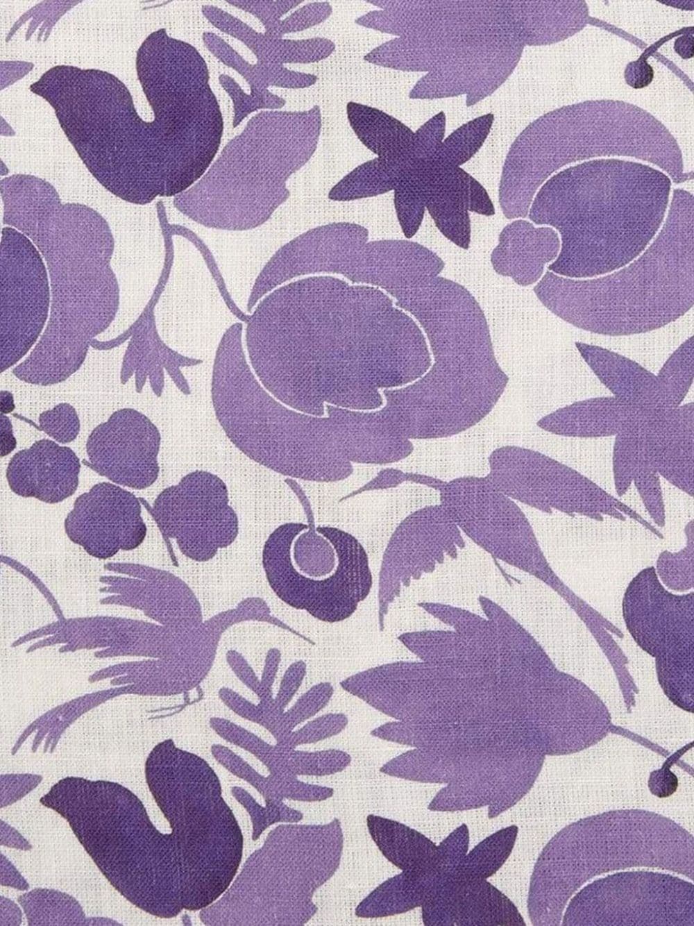 Shop La Doublej Wildbird-print Linen Napkins (set Of Six) In Purple