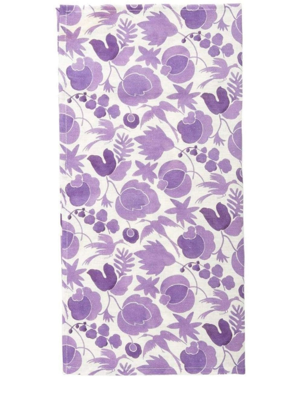 Shop La Doublej Wildbird-print Linen Napkins (set Of Six) In Purple