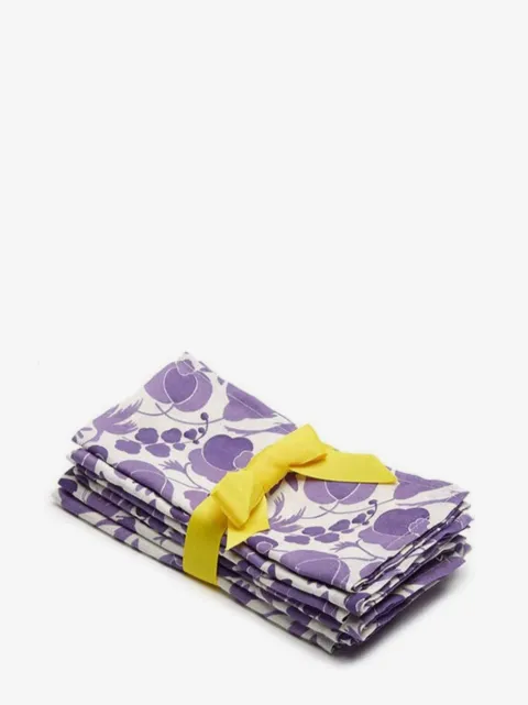 La DoubleJ Wildbird-print linen napkins (set of six)