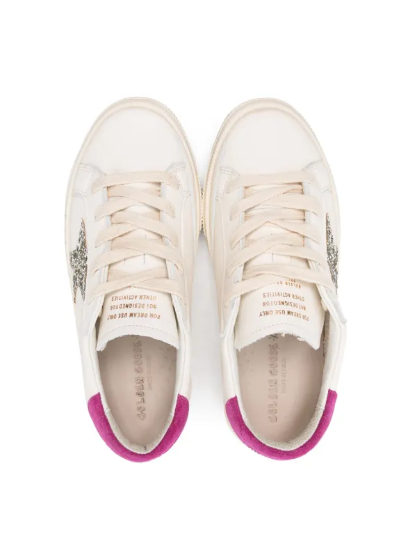 Golden shops goose may white leather sneaker