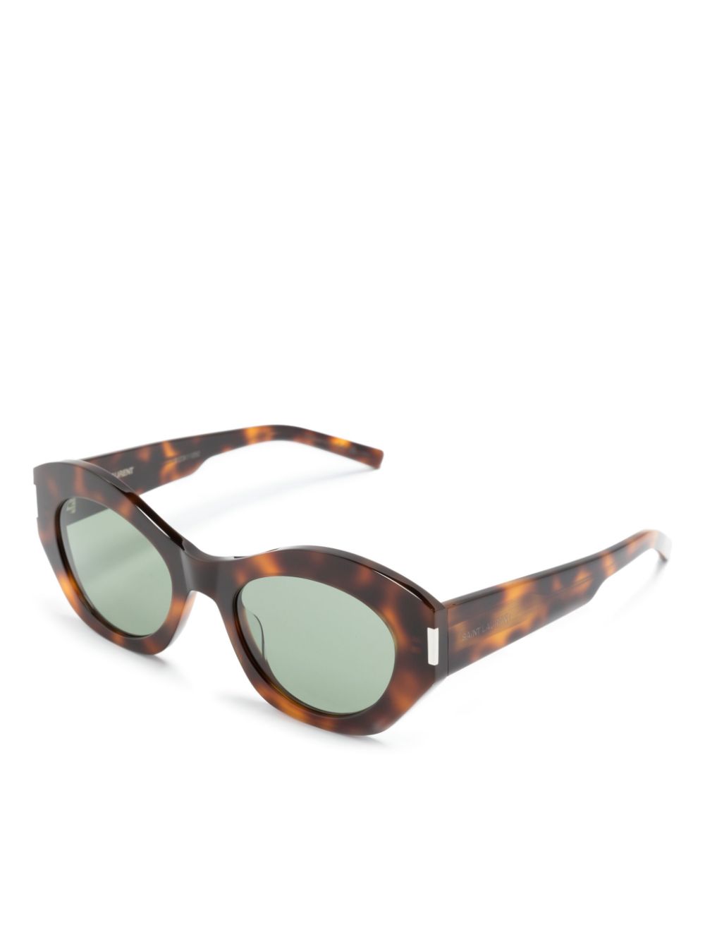 Saint Laurent Eyewear Zonnebril met rond montuur - Bruin