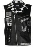 Haculla graphic-print biker vest - Black