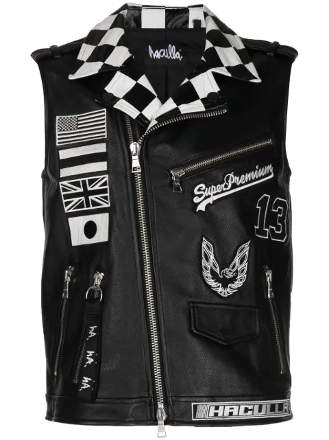 Haculla graphic-print biker vest