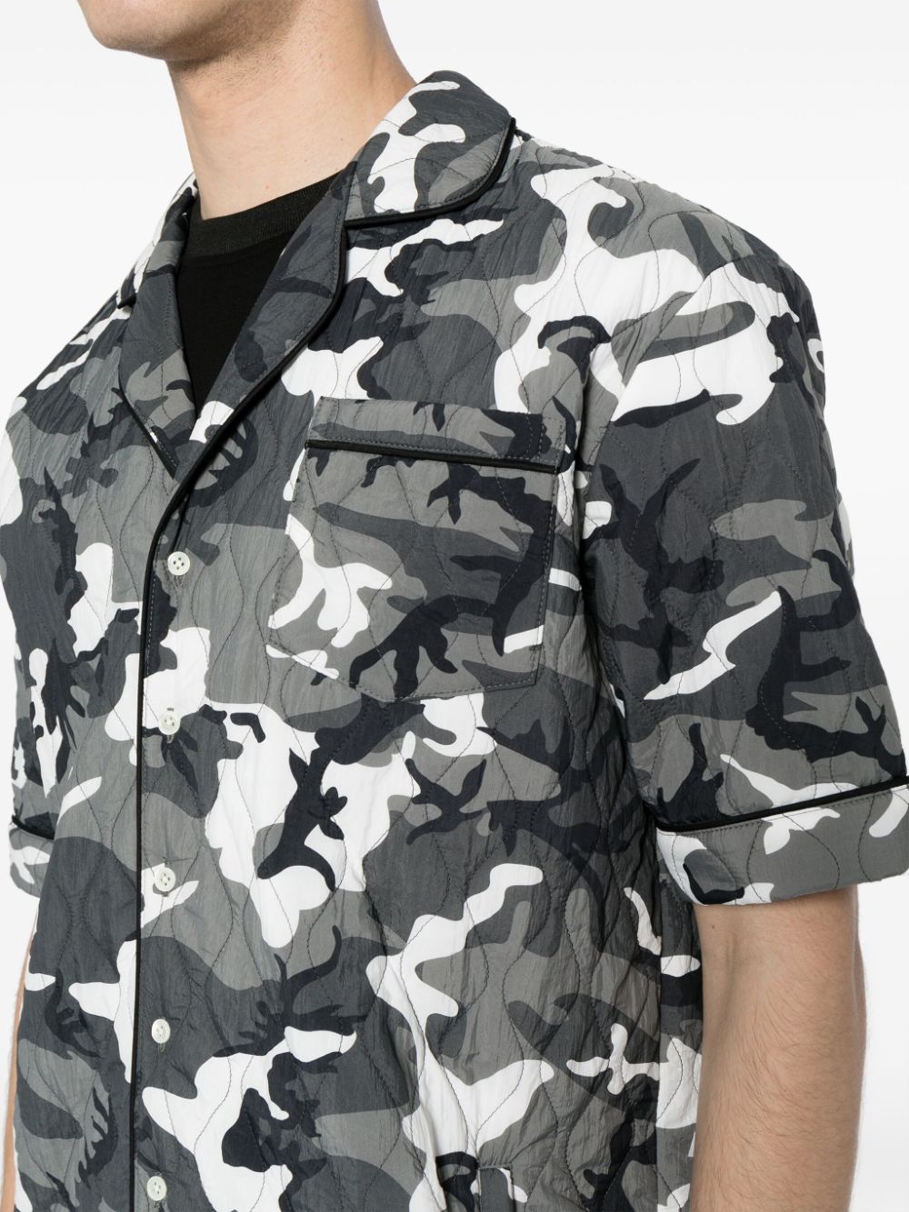 Shop Mostly Heard Rarely Seen Quilted Camo Short-sleeve Shirt In Multicolour