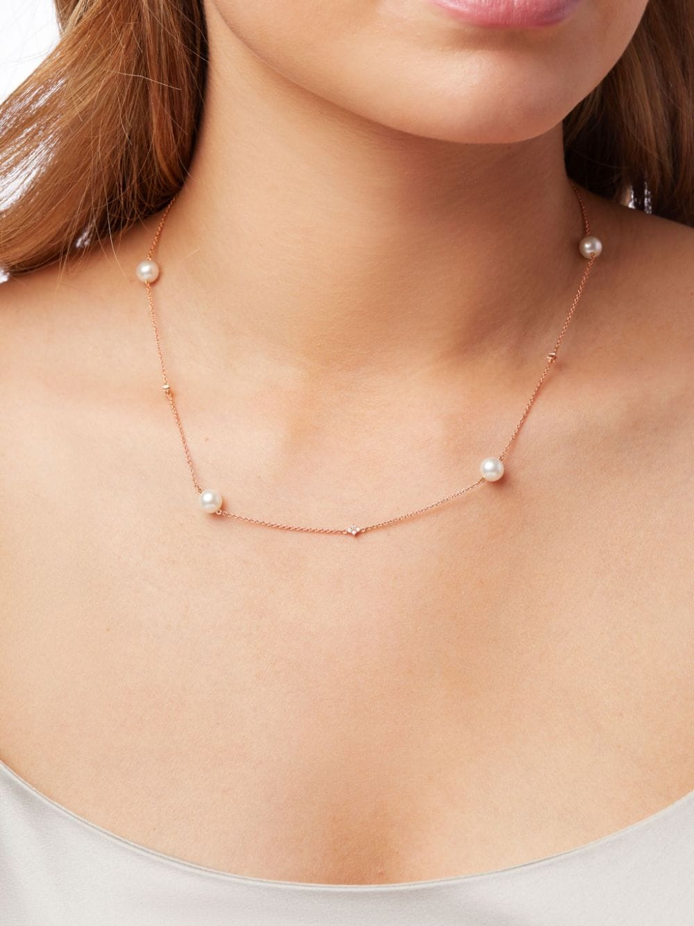 Shop Yoko London 18kt Rose Gold Classic Akoya Pearl And Diamond Necklace In 9