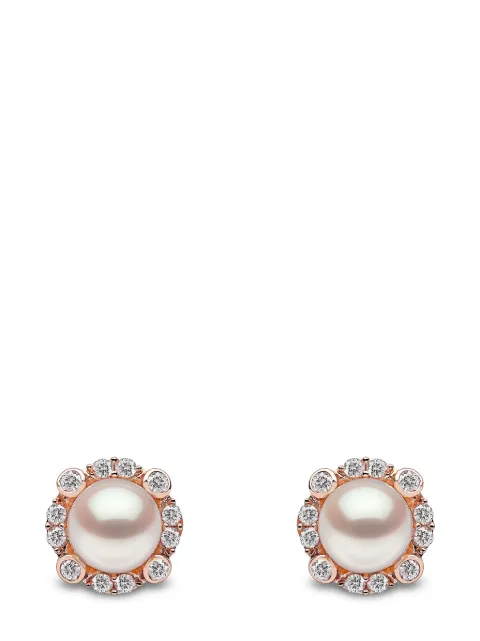 Yoko London 18kt rose gold Trend freshwater pearl and diamond earrings