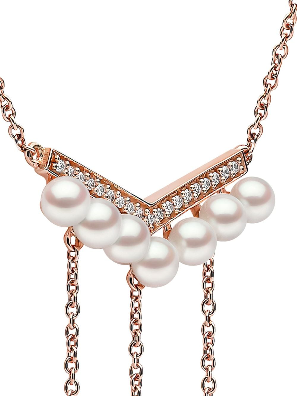 Shop Yoko London 18kt Rose Trend Freshwater Pearl And Diamond Necklace In 9