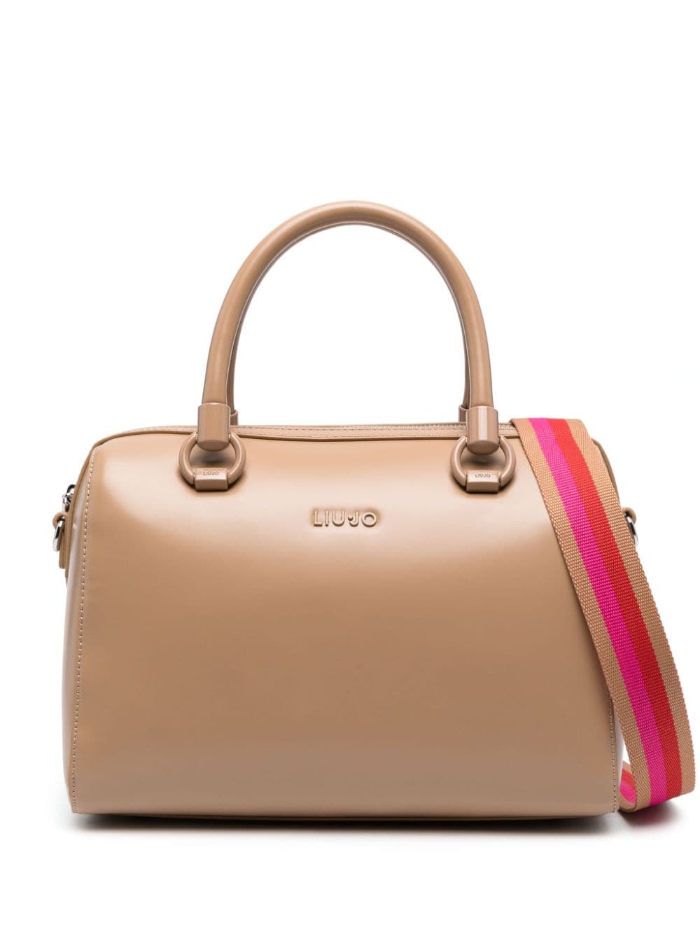 Liu •jo Logo-embossed Faux-leather Tote Bag In Neutrals