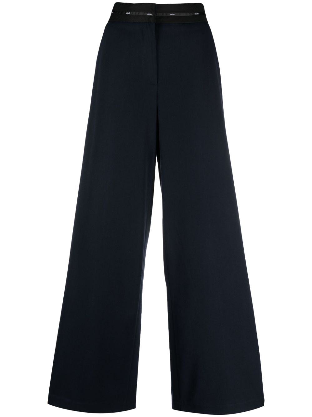 Liu •jo Stretch Palazzo Trousers In Blue