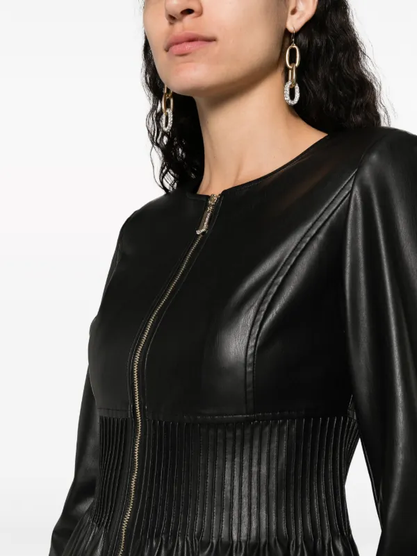 Faux leather 2024 peplum jacket