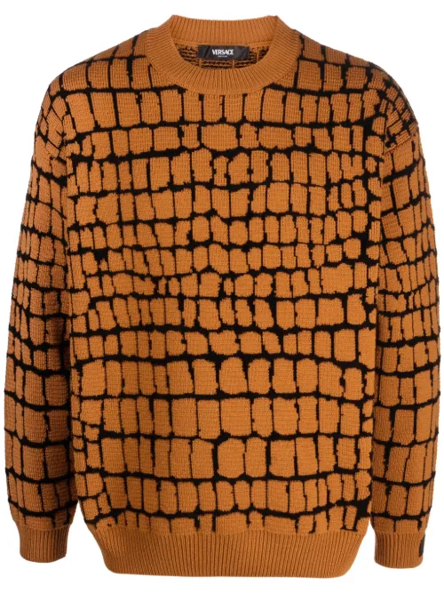 Pull en maille torsadée - Versace - Modalova