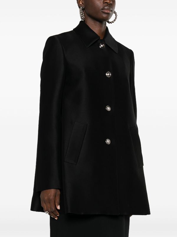 Versace Sculptural box-pleat Coat - Farfetch