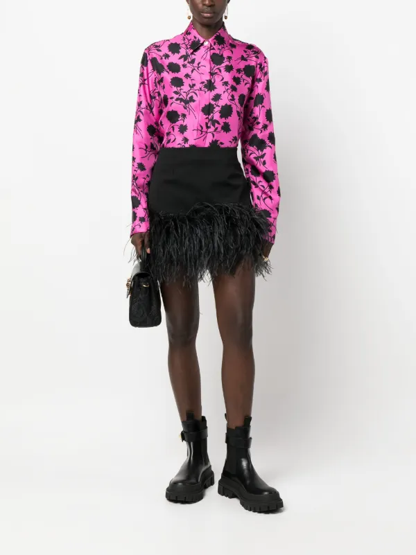 VIP【関税送料無料】希少 VERSACE BLACK, PINK AND GREEN SKIRT VERSACE BLACK SILK BEADED GRAFFITI SKIRT 2002