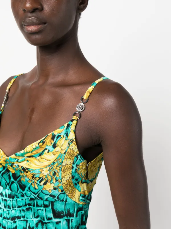 VERSACE バロッコダイル メドゥーサ '95ミニドレス マルチカラー Versace バロッコダイル メドゥーサ '95 ミニドレス | グリーン