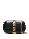 Versace Greca Goddess croc-effect shoulder bag - Black