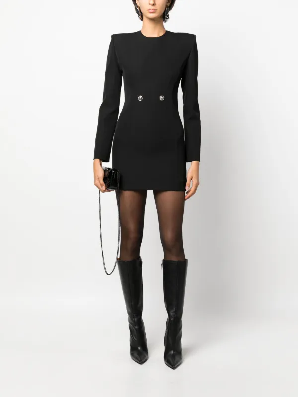 ワンピース VERSACE MINI GRAIN DE POUDRE DRESS (1012434_1A067501B000) Versace Hourglass grain-de-poudre Minidress | Black | FARFETCH