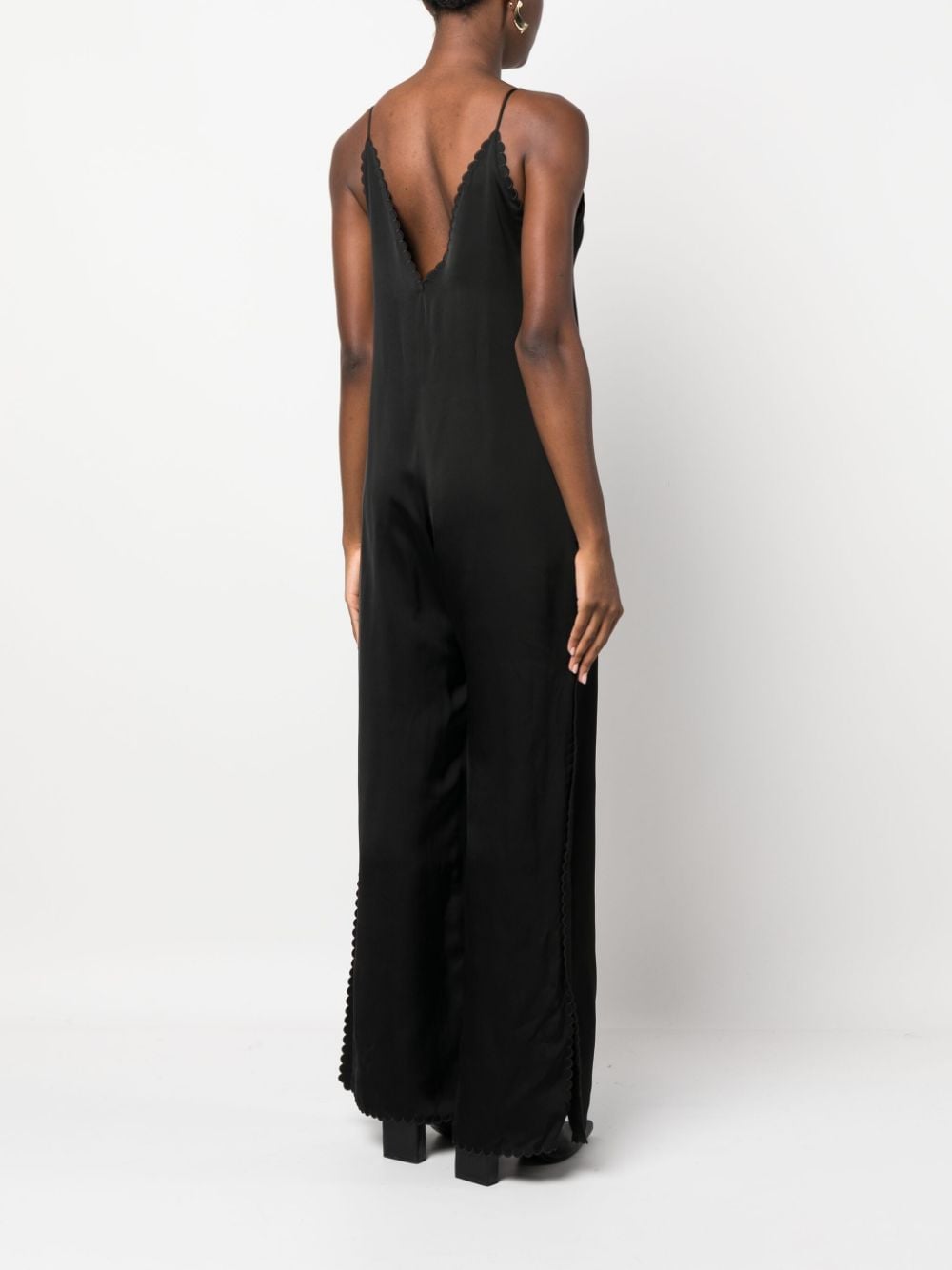 Shop Jil Sander V-neck Sleeveless Jumpsuit In Black