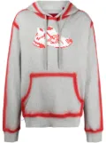 Mostly Heard Rarely Seen 8-Bit Red Runner graphic-print cotton hoodie - Grey