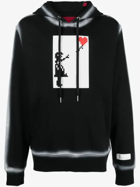 Mostly Heard Rarely Seen 8-Bit Floating Heart graphic-print cotton hoodie
