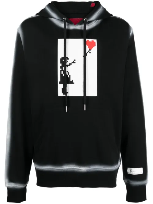Hoodie en coton Floating Heart à imprimé graphique - Mostly Heard Rarely Seen 8-Bit - Modalova