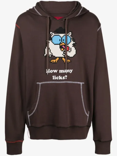 Mostly Heard Rarely Seen 8-Bit How Many Licks graphic-print cotton hoodie