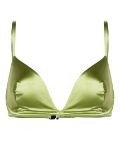 Form and Fold The Triangle satin bikini top - Green