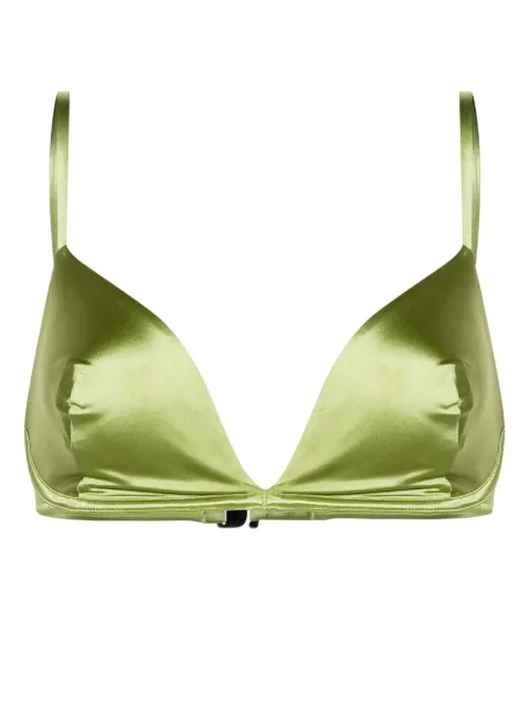 Form and Fold The Triangle satin bikini top