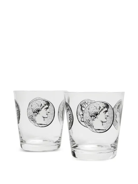 Fornasetti coin-design set of two glasses