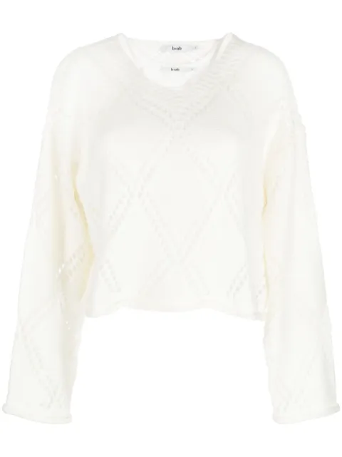b+ab open-knit V-neck jumper 