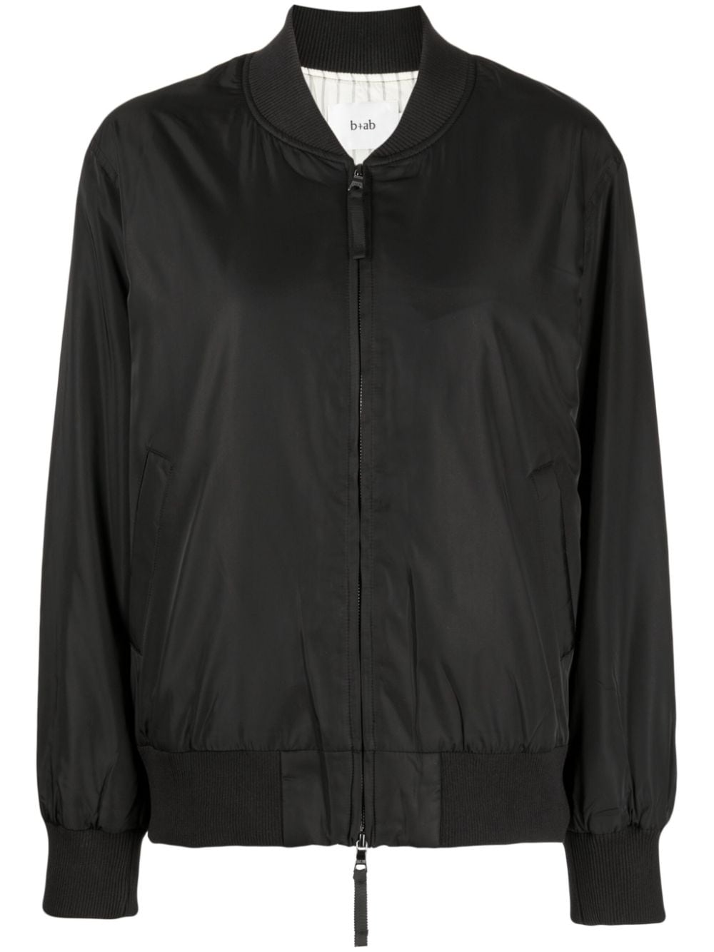 b+ab baseball-collar zip-up bomber jacket - Black