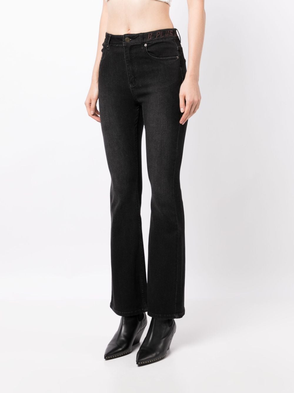 Shop B+ab High-rise Flared Jeans In Black