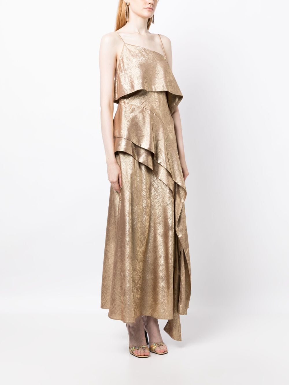 Shop Acler Harley Midi Dress In Gold