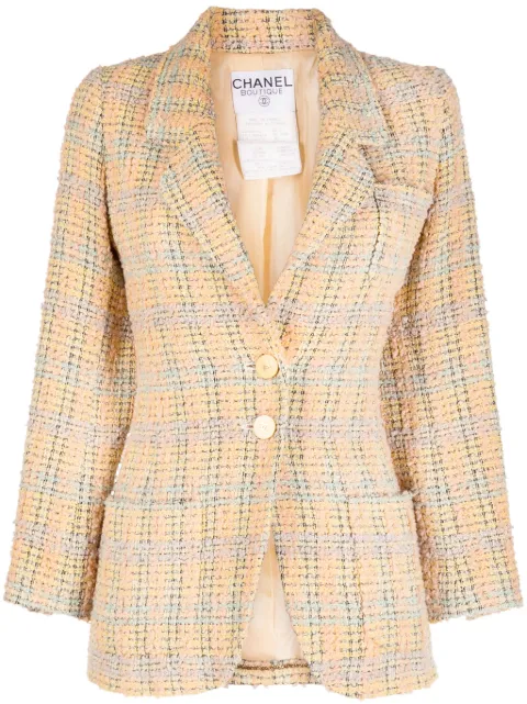 CHANEL Pre-Owned saco de tweed con botones 1994