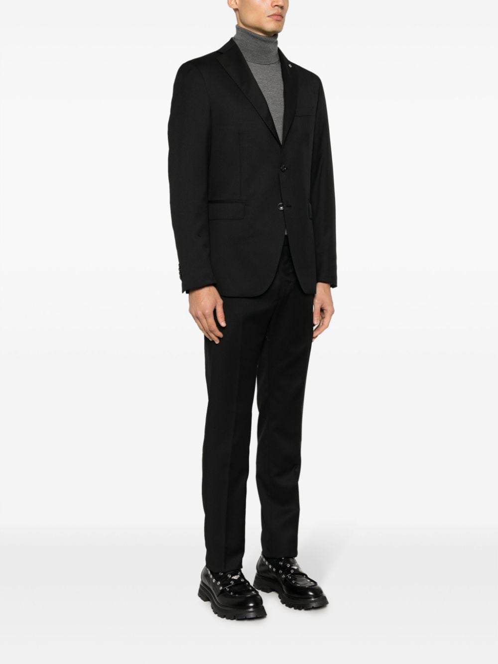 Shop Tagliatore Two-piece Single-breasted Suit In Black