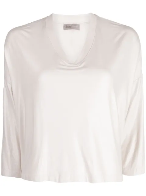 Herno Sweet Satin V-neck T-shirt