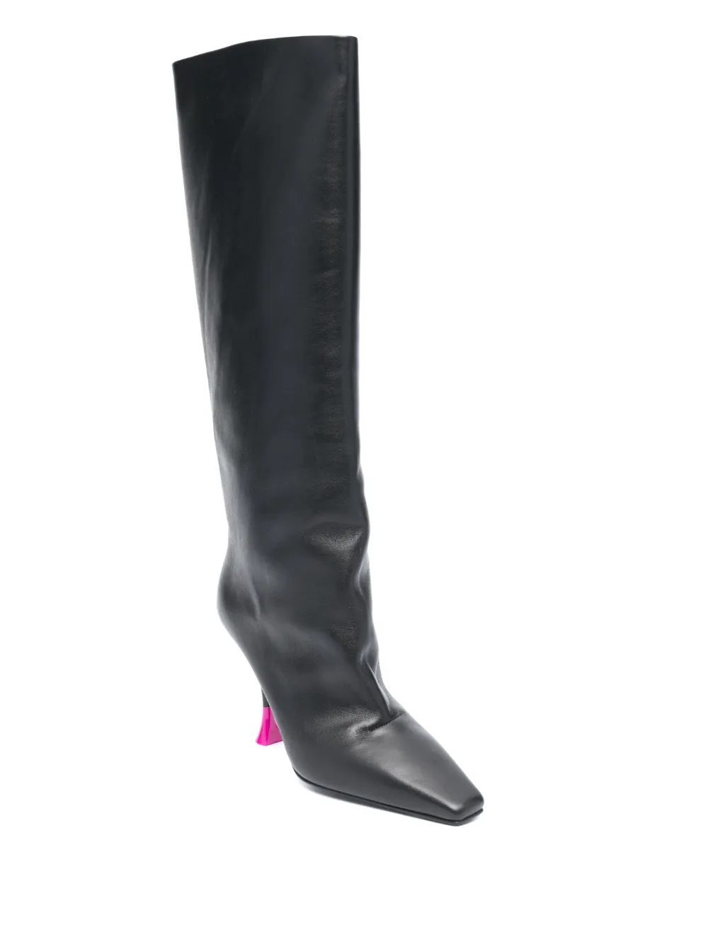 Nine West Morgin Stivali Alti Donna In Pelle – Tacco Medio 4,5 Cm, Punta Affusolata, Colore Nero