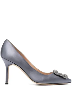 Manolo Blahnik Hangisi 90mm サテンパンプス | ブルー | FARFETCH JP