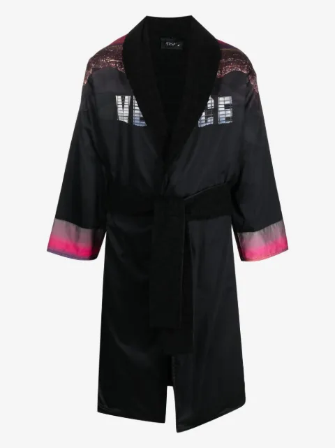Versace Bademantel mit Landschafts-Print