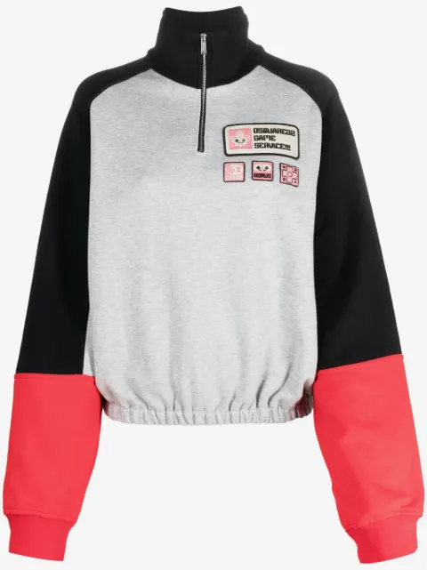 DSQUARED2 logo-patch panelled jumper
