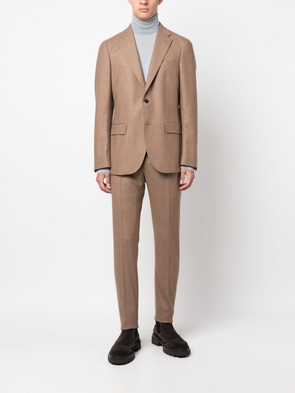 Shop Boglioli Notched-lapel Single-breasted Suit In Brown