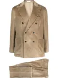 Boglioli velvet-effect double-breasted suit - Neutrals