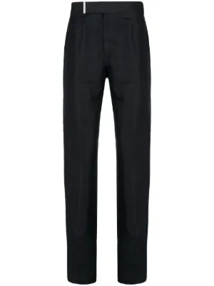 Black Logo-waistband silk-blend trousers, Tom Ford