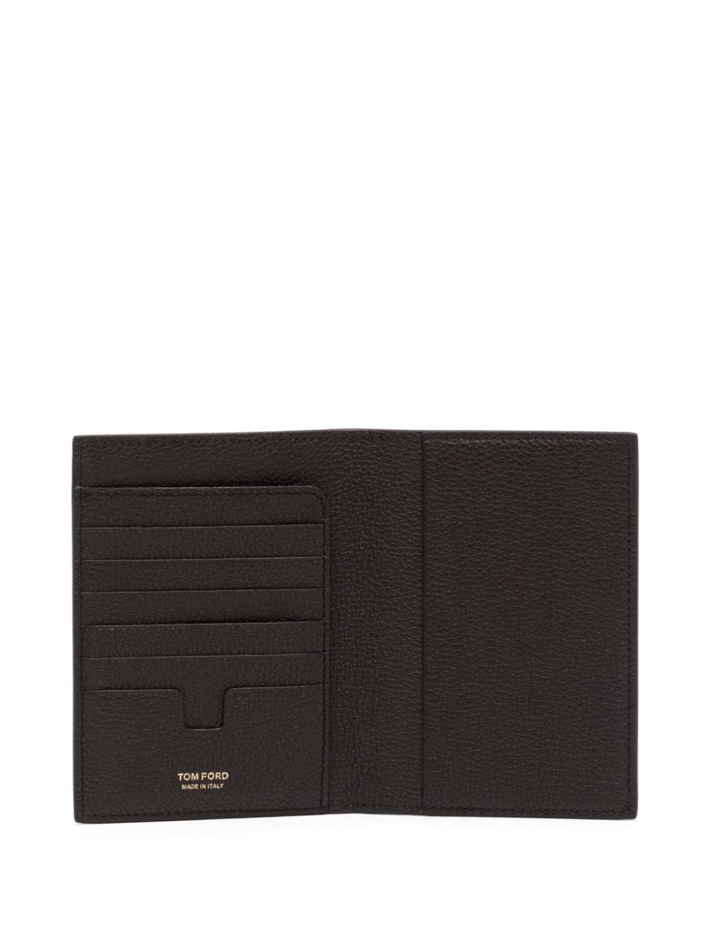 Shop Tom Ford Logo-lettering Bi-fold Leather Cardholder In Brown