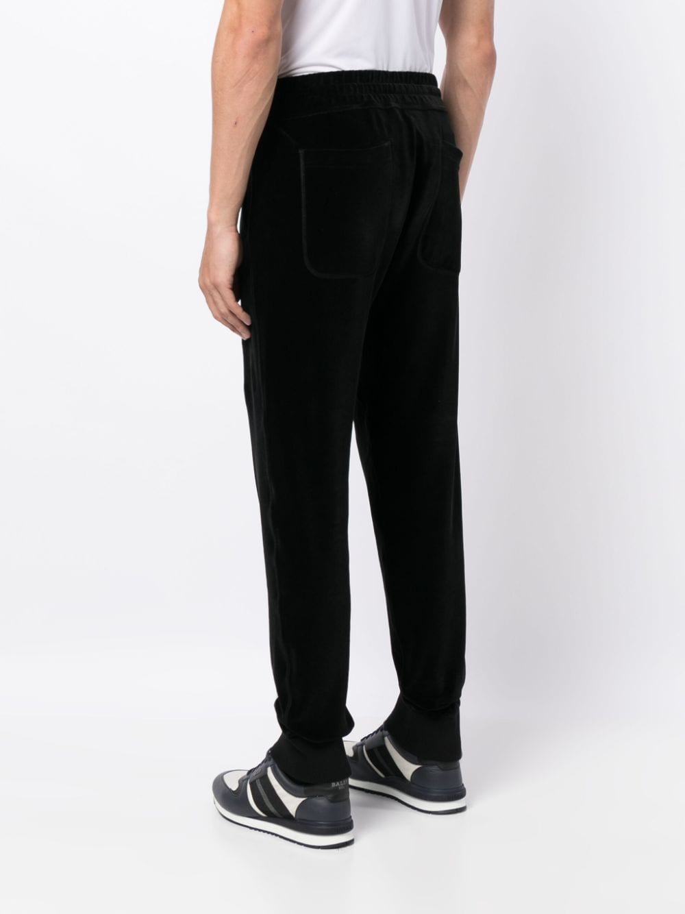 Shop Tom Ford Drawstring Velvet Track Pants In Black
