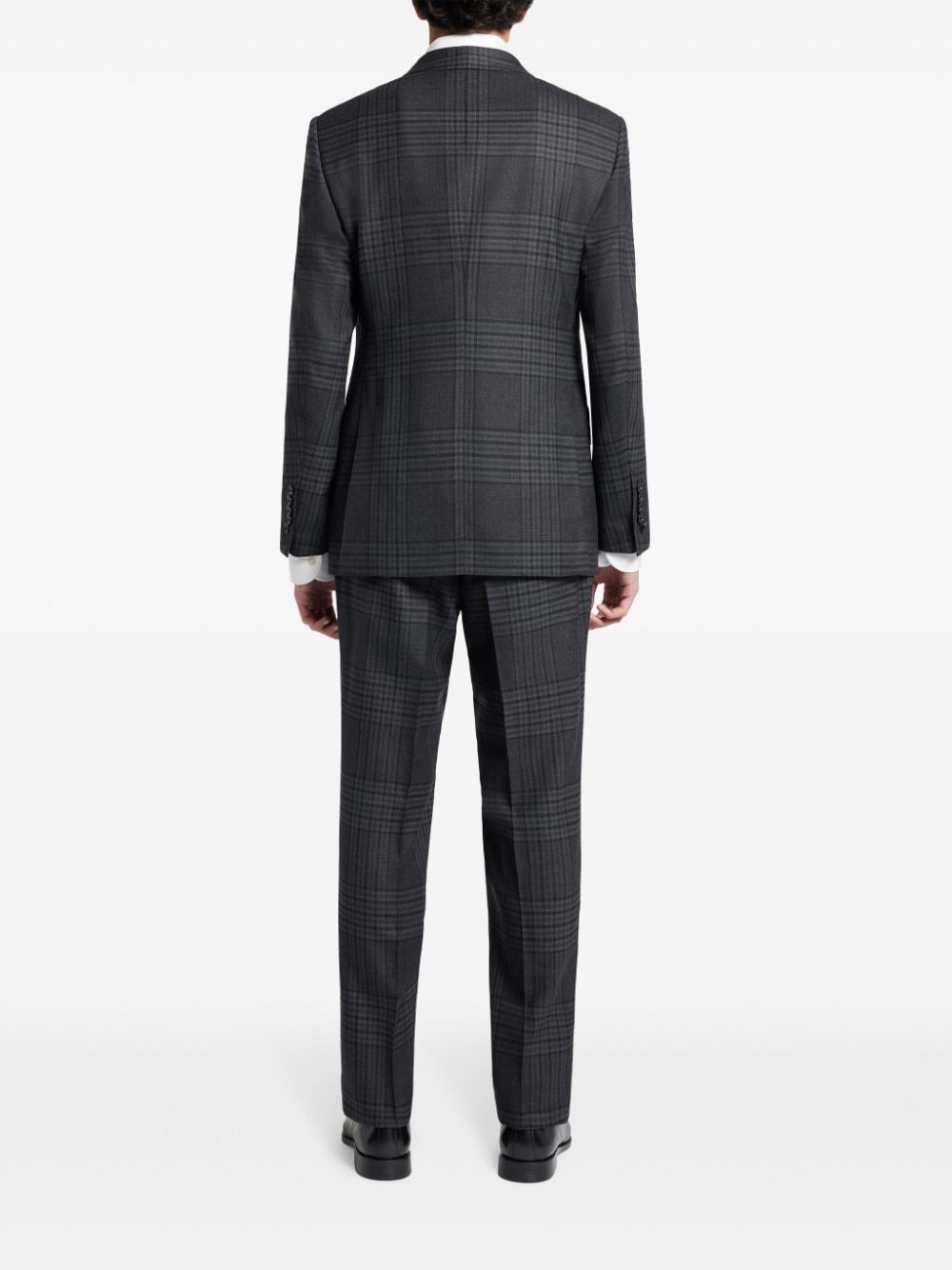 Shop Tom Ford Check-pattern Single-breasted Suit In Grey