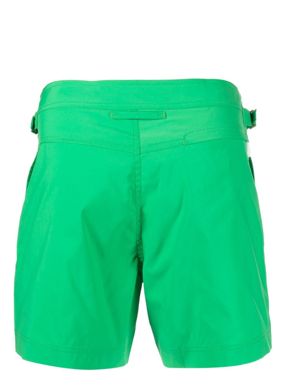 Shop Tom Ford Belted-tab Swim Shorts In Green